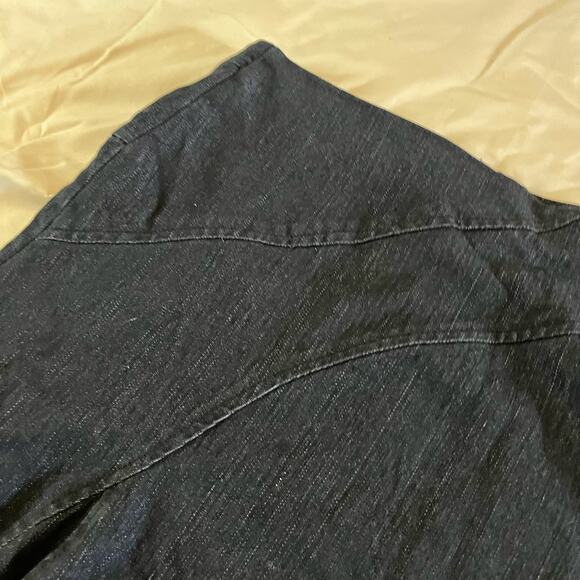 Vtg Y2K 2000s Asymmetric Stitch Denim Maxi Skirt Plus Size 18 - Picture 2 of 6